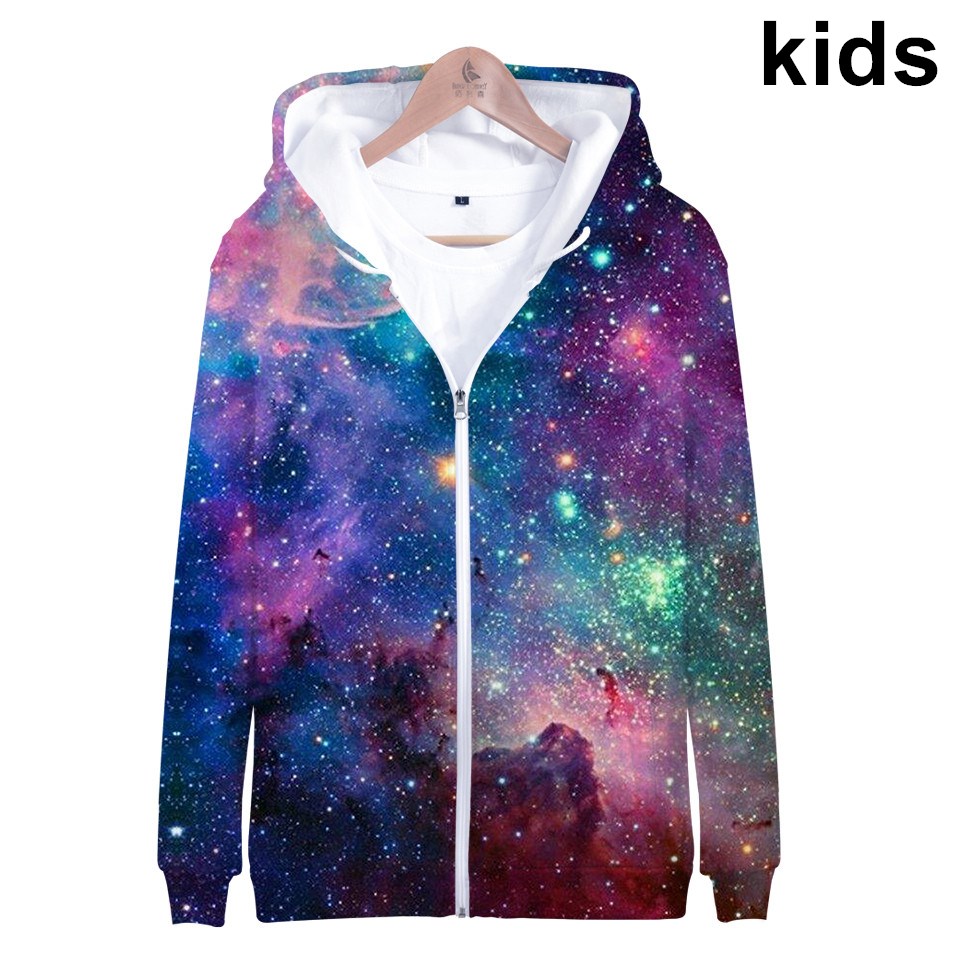 Street Fashion Zip Up Hoodie - Bluzy z kapturem Coat Star Space