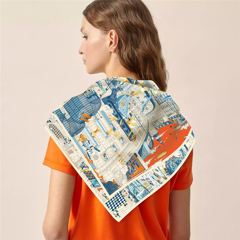 Street Fashion Hijab - Jedwabny szalik damski City Street Print