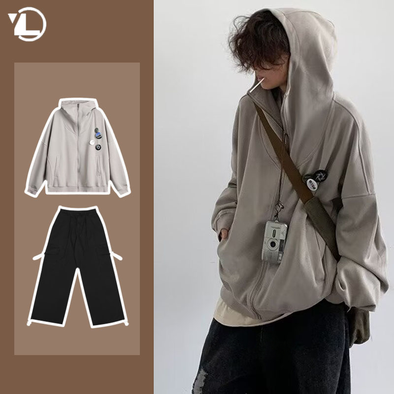Street Fashion In Japanese - Jesienny zestaw casualowy dla mężczyzn Japońska