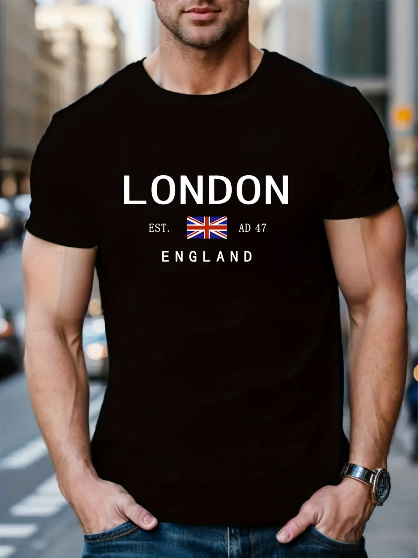 Street Fashion In London - Londyn ANGLIA Nadruk Męska Damska Koszulka
