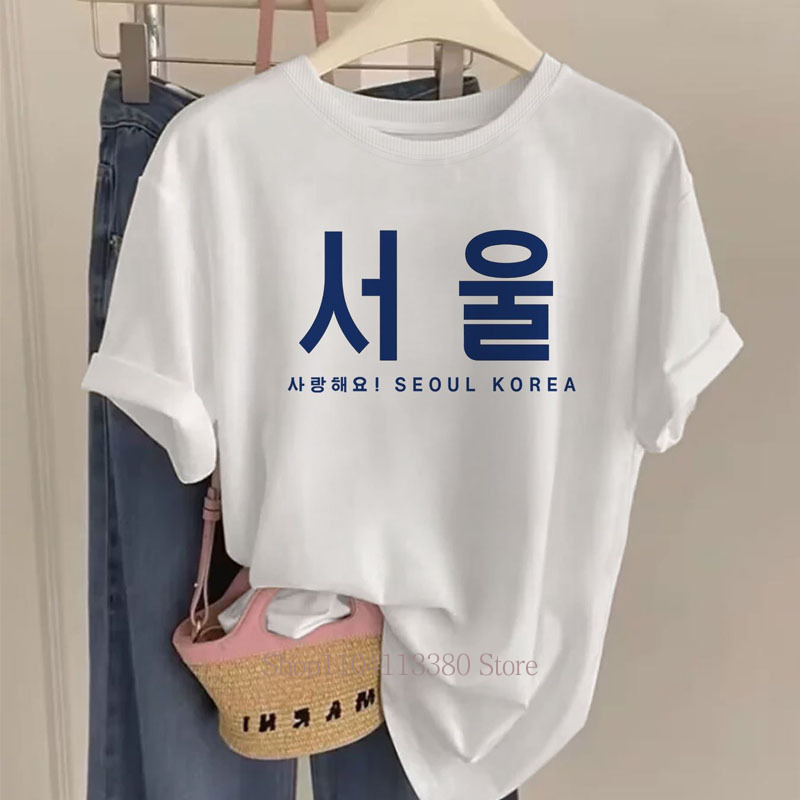 Street Fashion Seoul - Koszulki damskie z grafiką Seul Korea,