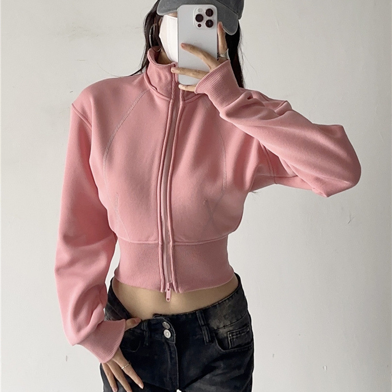 Damskie krótkie bluzy z kaptur – Street Fashion Zip Up Hoodie recenzja i cena