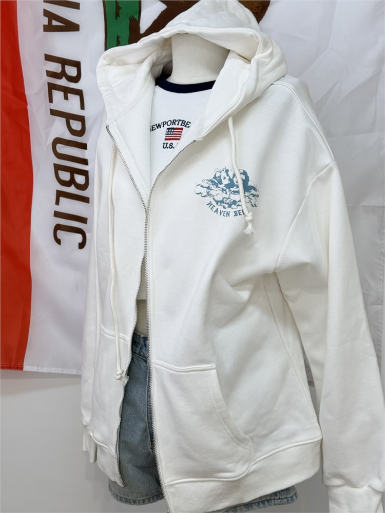 Białe bluzy z kapturem na zame – Street Fashion Zip Up Hoodie recenzja i cena