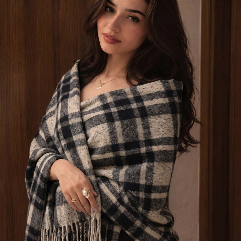 Ciężki szal 750g, poncho w kra – Street Fashion Hijab recenzja i cena