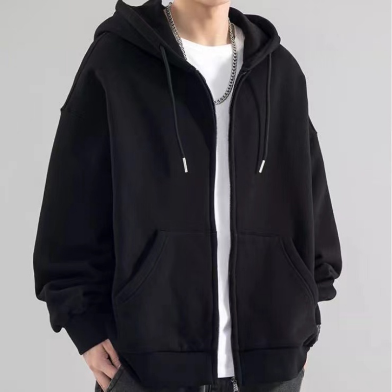Modna Czarno-Szaro-Niebieska B – Street Fashion Zip Up Hoodie recenzja i cena