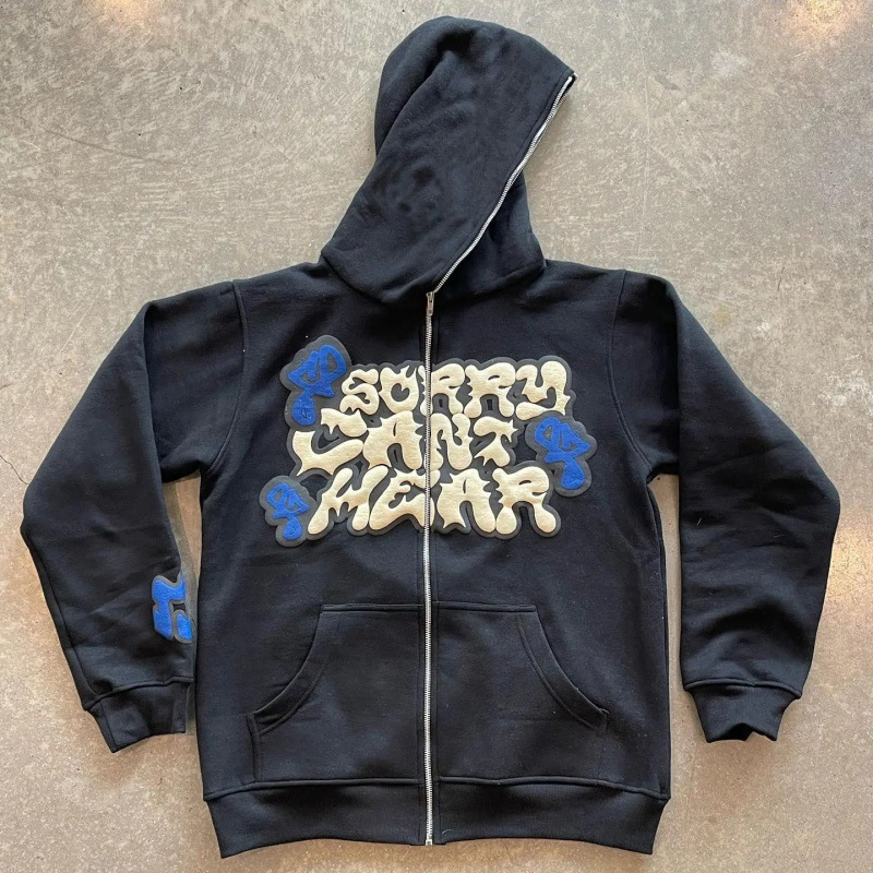 American Retro Star and Letter – Street Fashion Zip Up Hoodie recenzja i cena